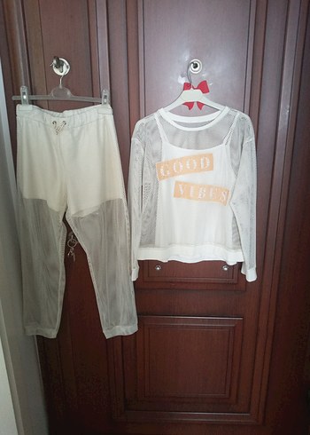 krem Dantel Detaylı cocuk takım - Görsel 5