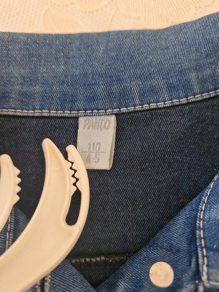 Kızlar için düğmeli parlak kot çeket - Görsel 3