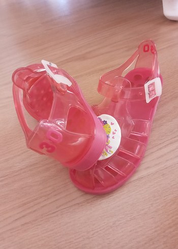 Pembe Baskılı Tokalı Kız Çocuk Sandalet - Görsel 2