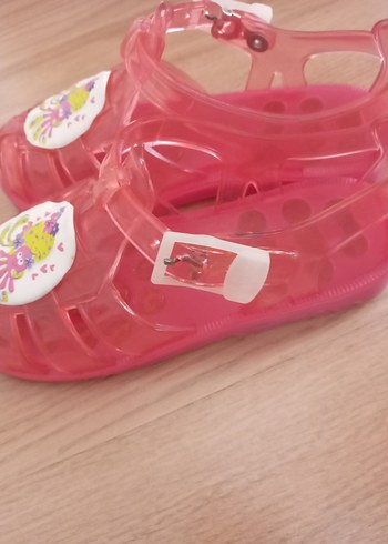 Pembe Baskılı Tokalı Kız Çocuk Sandalet - Görsel 4