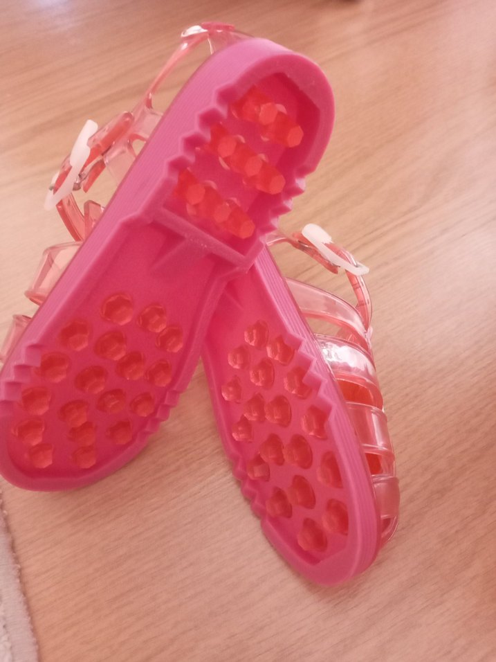 Pembe Baskılı Tokalı Kız Çocuk Sandalet - Görsel 5