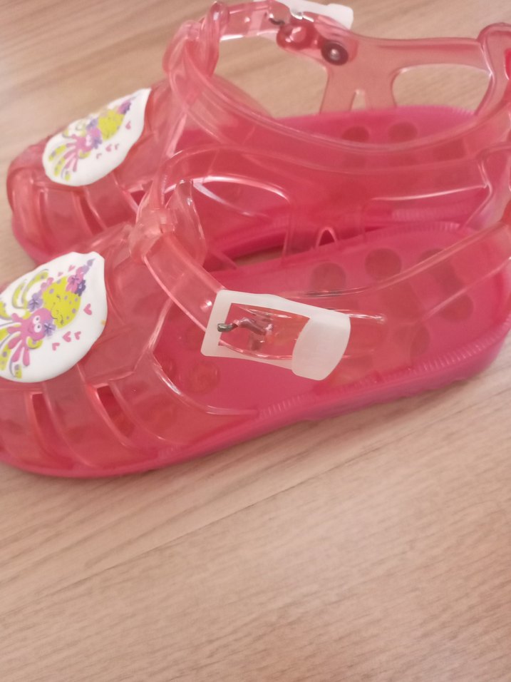 Pembe Baskılı Tokalı Kız Çocuk Sandalet - Görsel 4