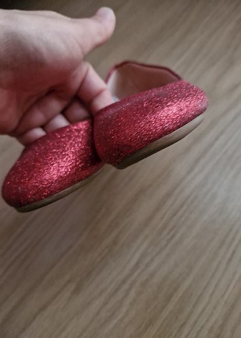 Kızlar için Kırmızı Simli Babet Ayakkabı - Görsel 6