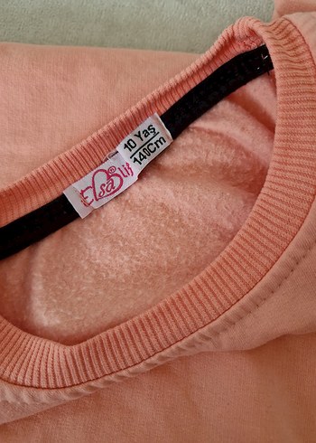 Kız Çocuk somon uzun  Kollu Sweatshirt - Görsel 3