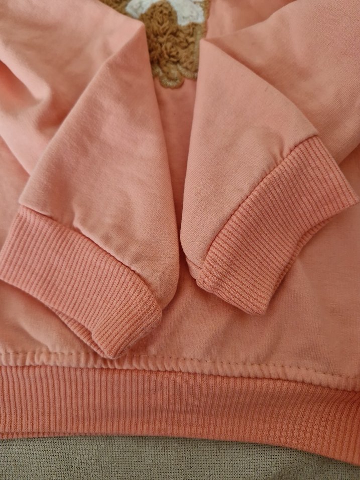 Kız Çocuk somon uzun  Kollu Sweatshirt - Görsel 4