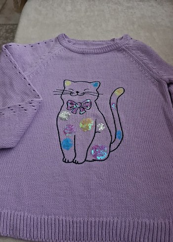 Mor Örme Kolsuz Kız Kazak - Görsel 2