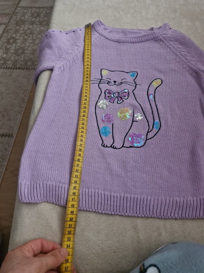 Mor Örme Kolsuz Kız Kazak - Görsel 4