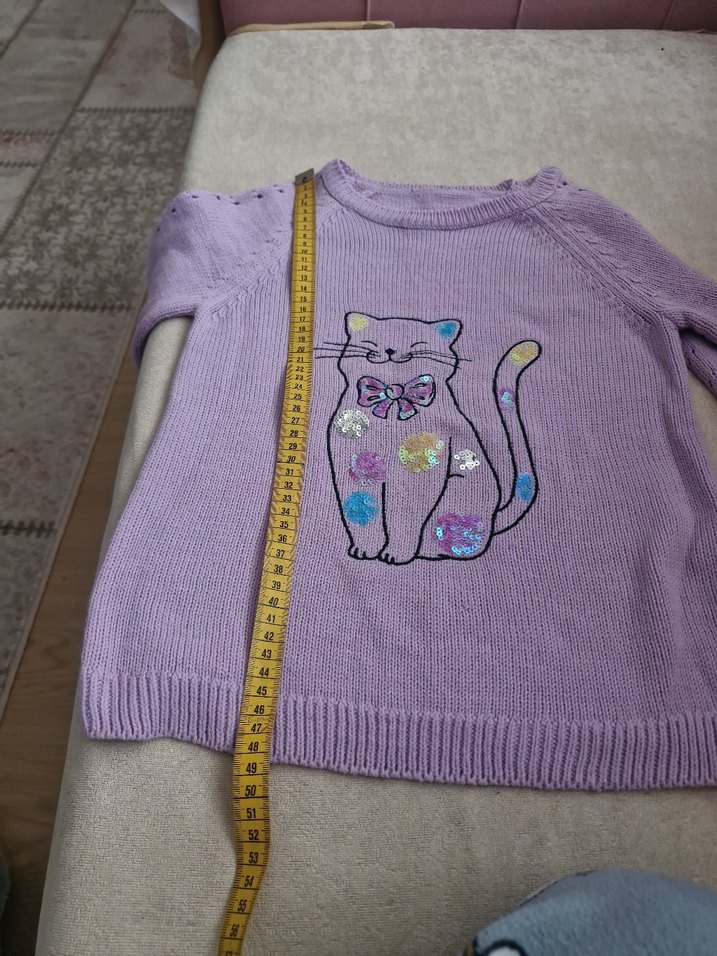 Mor Örme Kolsuz Kız Kazak - Görsel 5