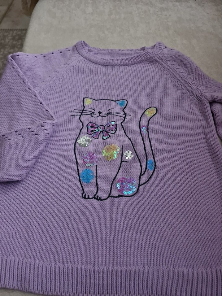 Mor Örme Kolsuz Kız Kazak - Görsel 2