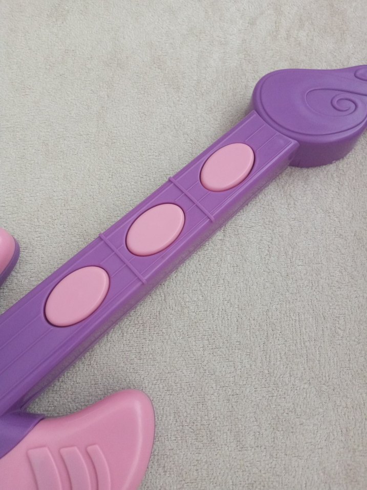 Renkli Pembe Müzikli Oyuncak Gitar - Görsel 3