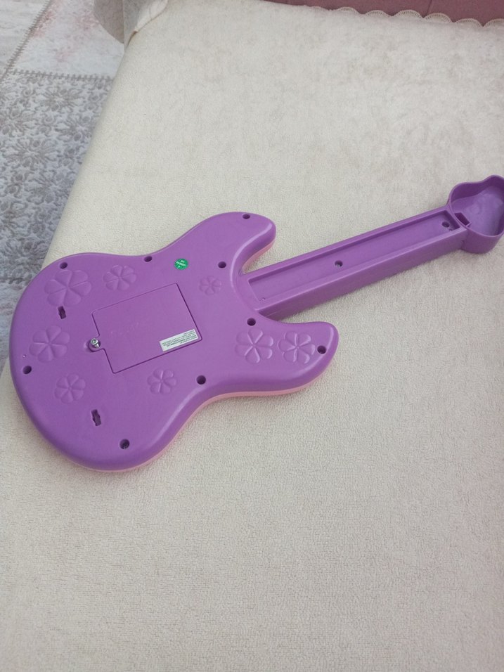 Renkli Pembe Müzikli Oyuncak Gitar - Görsel 2