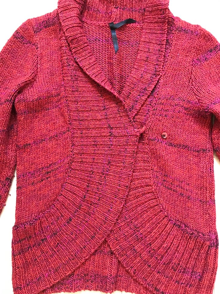 Bordo Örgü Hırka - Görsel 2