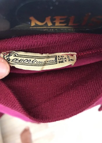 Bordo V Yaka Uzun Kollu Triko Elbise - Görsel 5