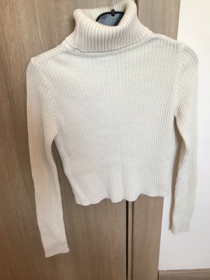 Beyaz Boğazlı Triko Kazak - Görsel 2