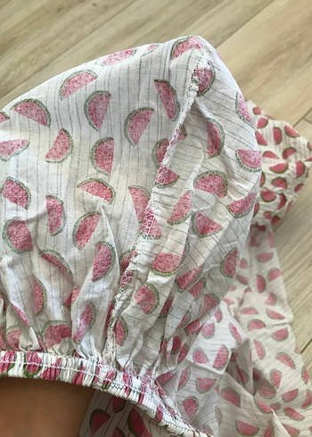 Kırmızı Karpuz Desenli Bebek Lastikli Çarşaf - Görsel 6