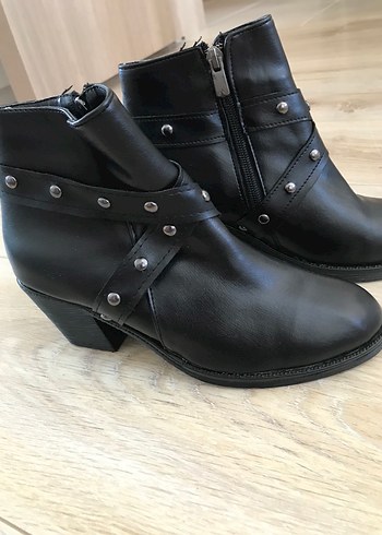 Siyah Deri Tokalı Biker Bot - Görsel 3