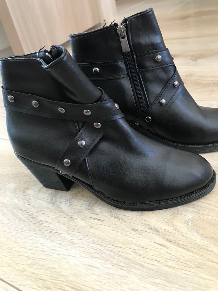 Siyah Deri Tokalı Biker Bot - Görsel 3