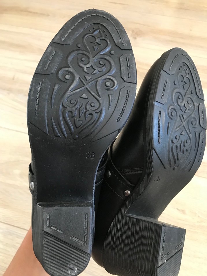 Siyah Deri Tokalı Biker Bot - Görsel 5