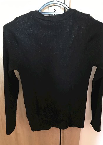 Siyah Kadın Triko Uzun Kollu Kazak - Görsel 4