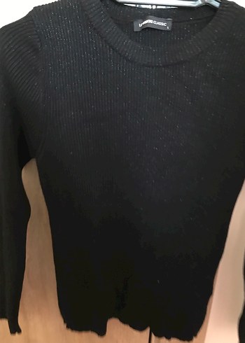 Siyah Kadın Triko Uzun Kollu Kazak - Görsel 5