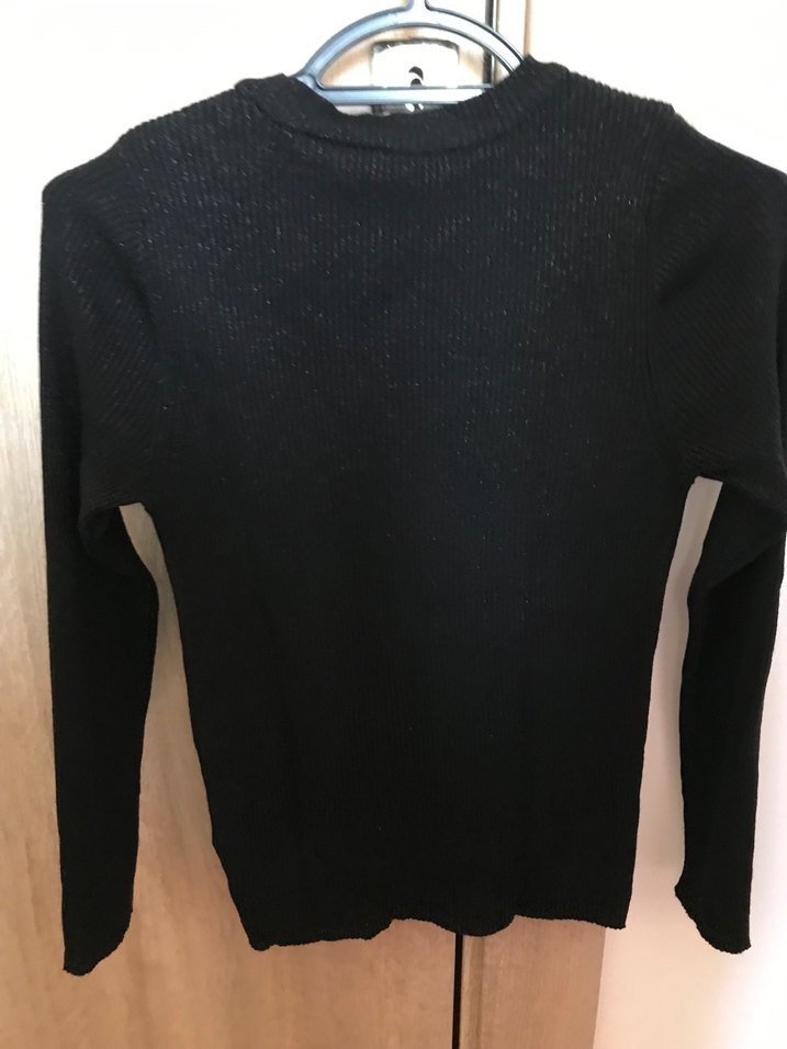 Siyah Kadın Triko Uzun Kollu Kazak - Görsel 4