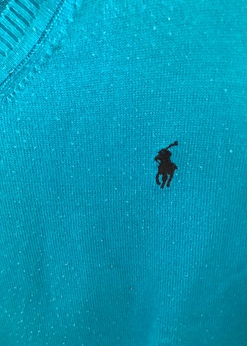 Turkuaz V Yakalı Kadın Triko Kazak - Görsel 4