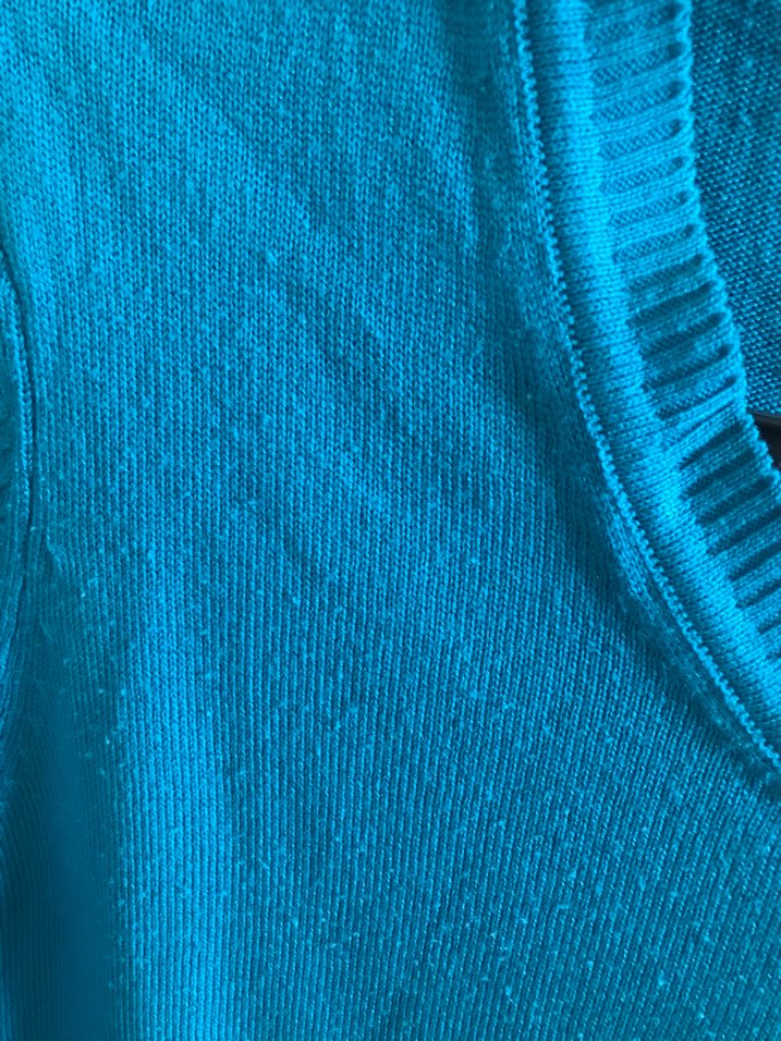 Turkuaz V Yakalı Kadın Triko Kazak - Görsel 3