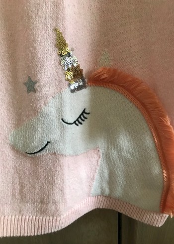 Kız Çocuk Pembe Örgü Elbise - Görsel 4