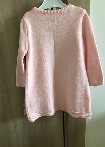 Kız Çocuk Pembe Örgü Elbise - Görsel 5