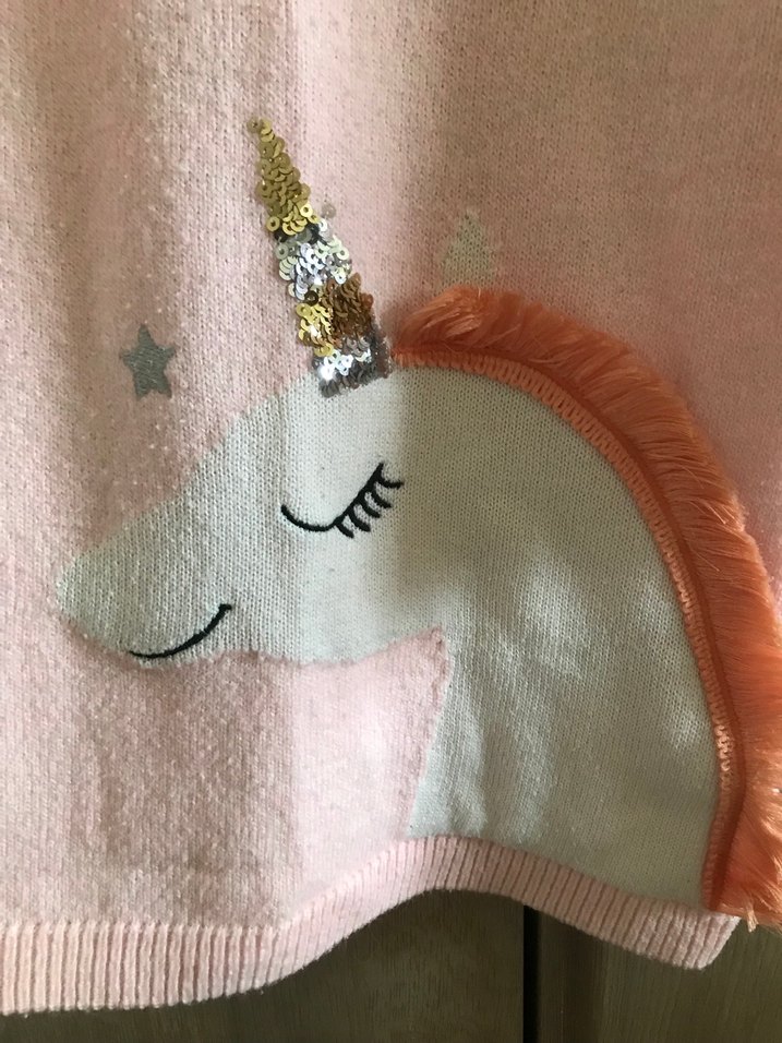 Kız Çocuk Pembe Örgü Elbise - Görsel 4