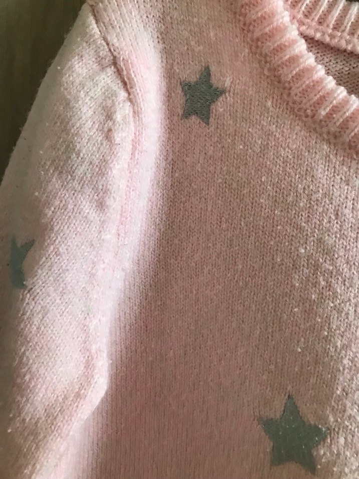 Kız Çocuk Pembe Örgü Elbise - Görsel 3