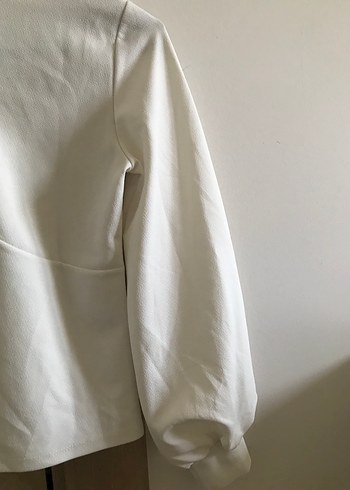 Beyaz Uzun Kollu Bluz - Görsel 5