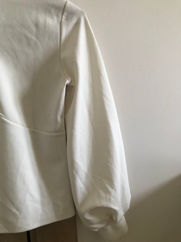 Beyaz Uzun Kollu  Bluz - Görsel 5