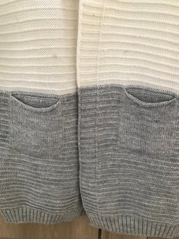 Renk Bloklu  Triko Hırka - Görsel 3