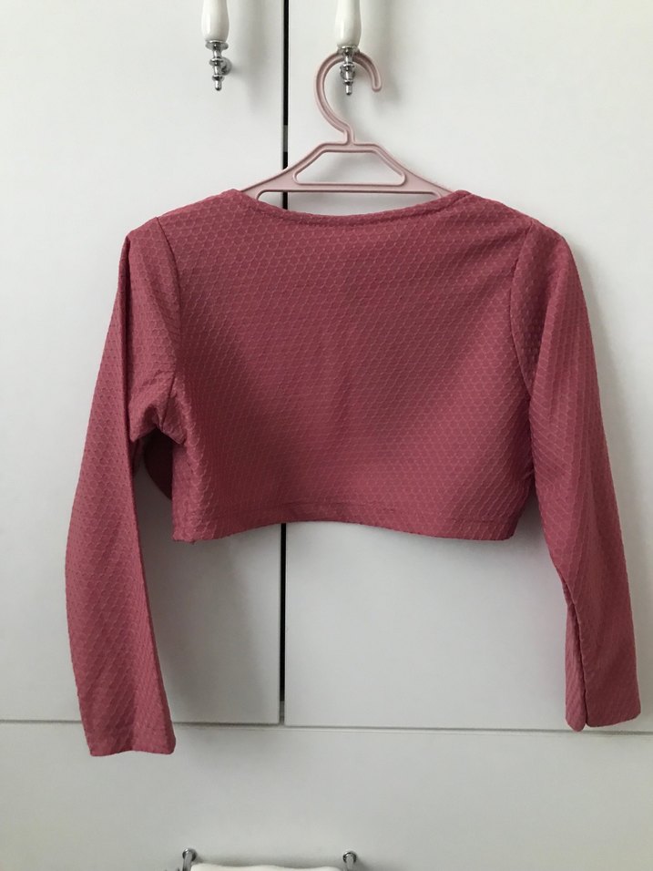 Bordo Kız Çocuk Uzun Kollu Bolero - Görsel 2