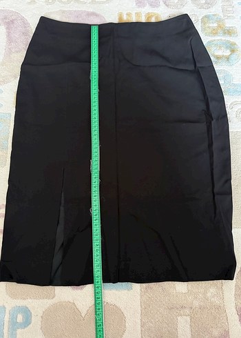 Siyah Midi Kalem Etek, Yırtmaçlı, Ofis Şıklığı - Görsel 3