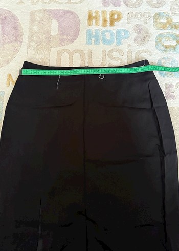 Siyah Midi Kalem Etek, Yırtmaçlı, Ofis Şıklığı - Görsel 4