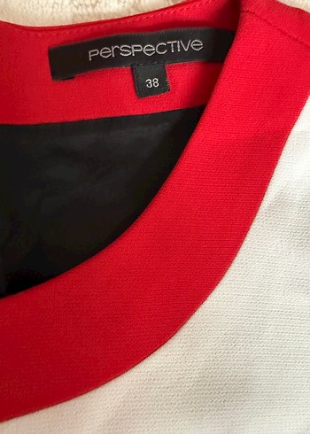 Kırmızı Siyah Midi Casual Elbise - Görsel 2