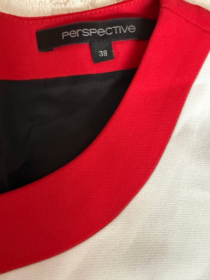 Kırmızı Siyah Midi Casual Elbise - Görsel 2