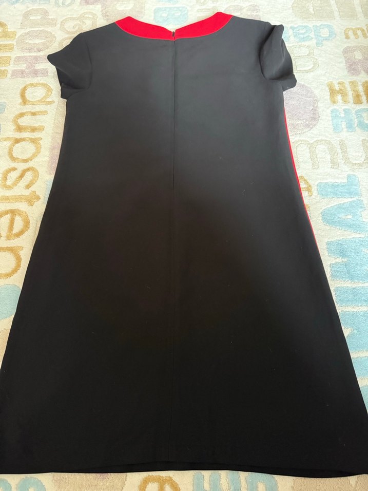 Kırmızı Siyah Midi Casual Elbise - Görsel 5