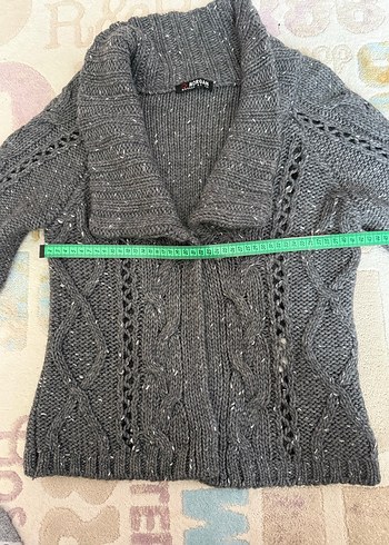 Gri simli hırka - Görsel 4