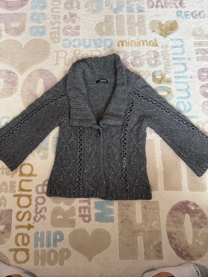 Gri simli hırka - Görsel 2