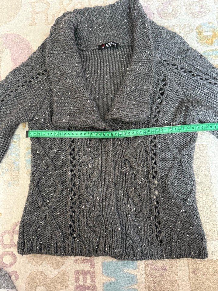 Gri simli hırka - Görsel 4