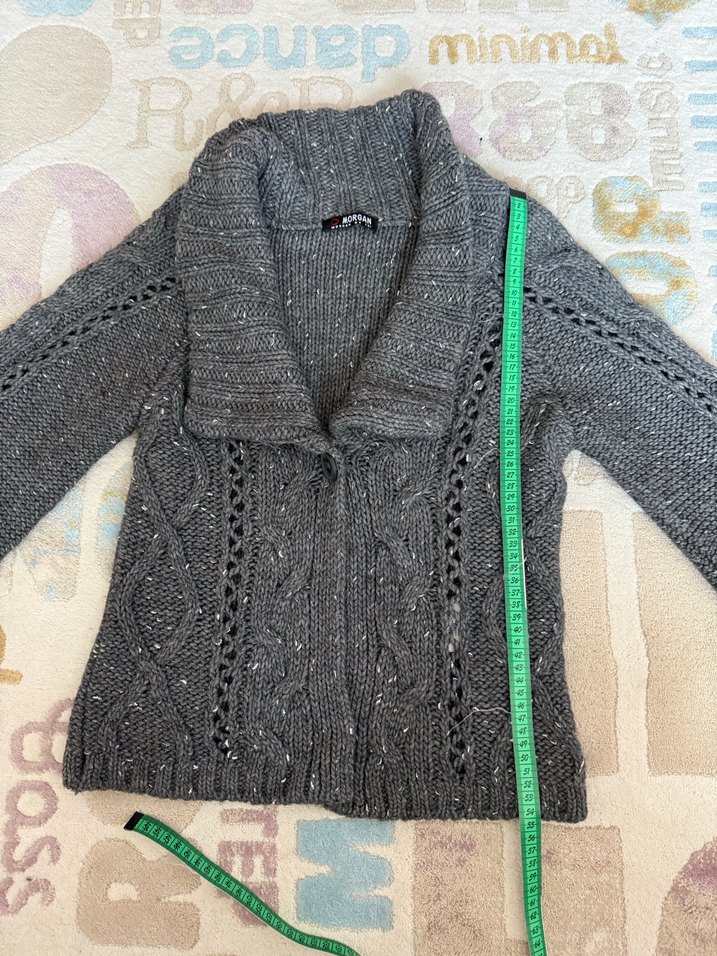 Gri simli hırka - Görsel 3