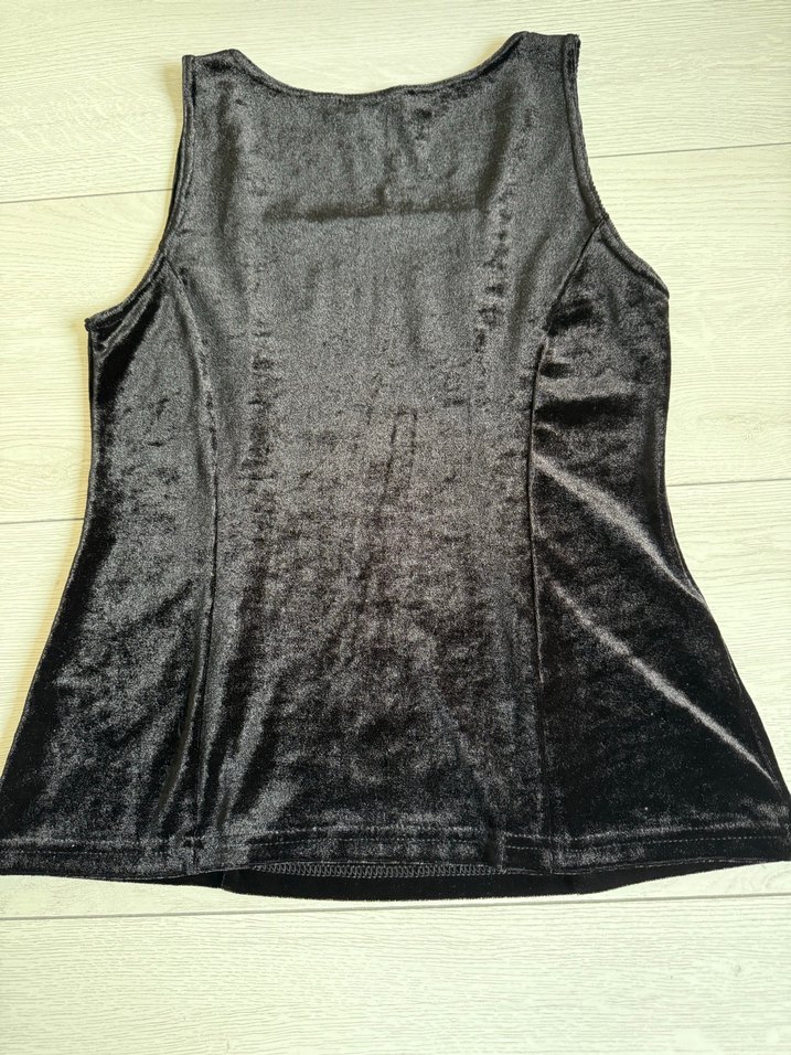 Siyah V Yaka Kadın parlak kadife - Görsel 2