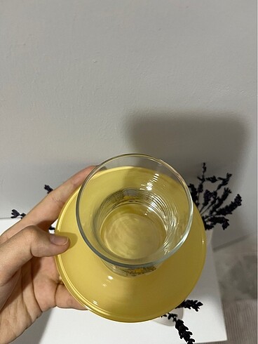  Beden sarı Renk 6 Kişilik Çay Takımı