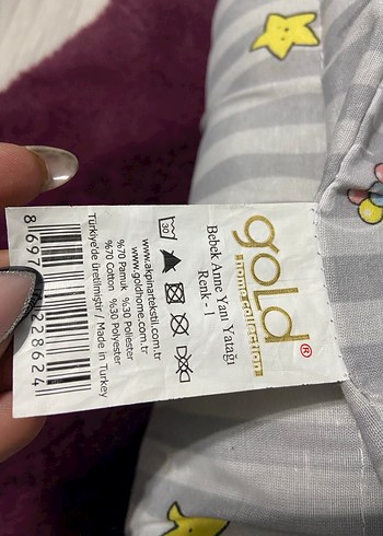 Gri Desenli Bebek Uyku Yatağı ve Yastığı - Görsel 4