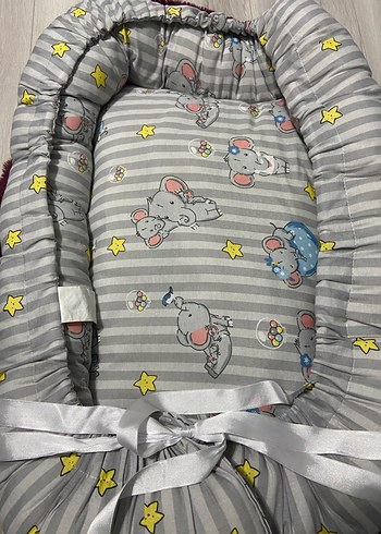 Gri Desenli Bebek Uyku Yatağı ve Yastığı - Görsel 7