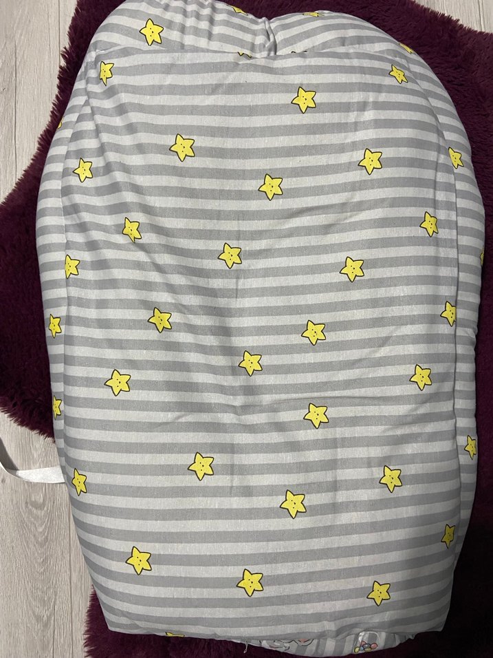 Gri Desenli Bebek Uyku Yatağı ve Yastığı - Görsel 5