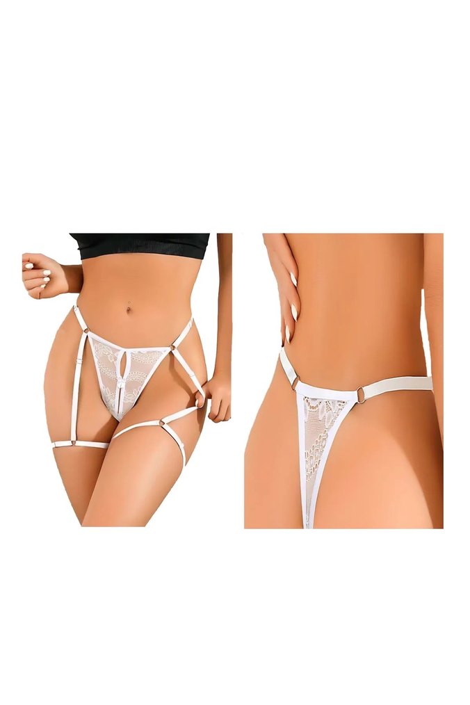 Beyaz Midi Dantel Detaylı Kadın İç Giyim - Görsel 2